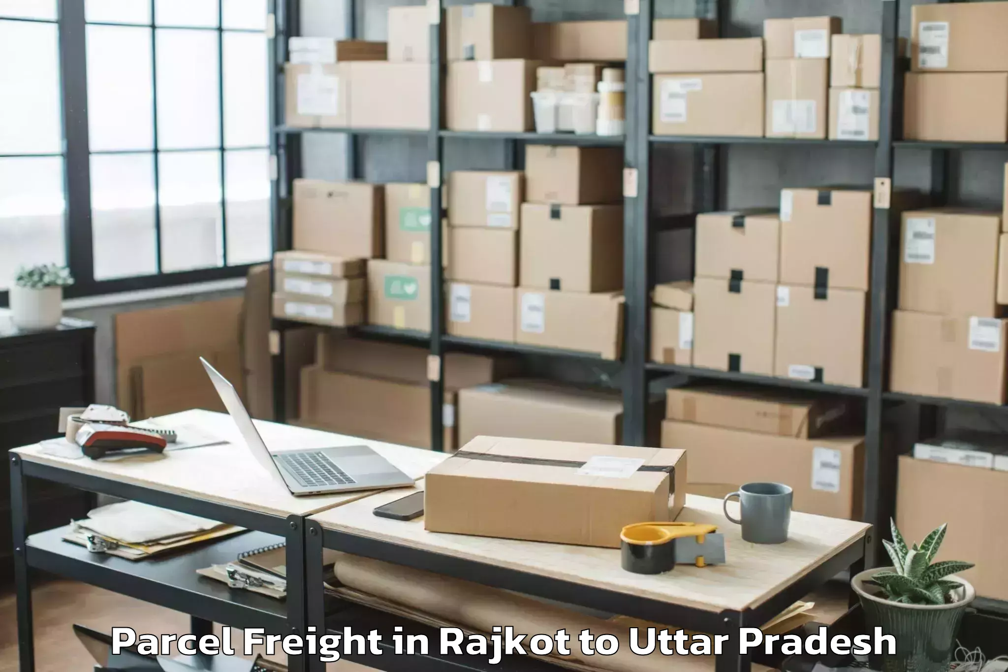 Reliable Rajkot to Rama University Kanpur Parcel Freight